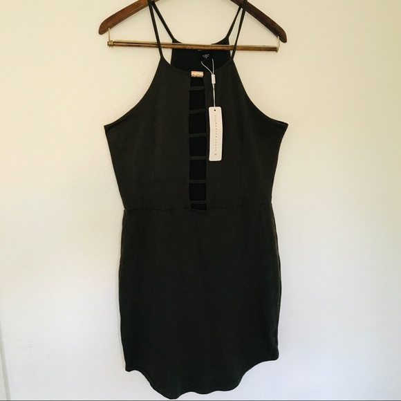 Diamanté Jeans Lace up Green Spring Dress - Picture 2 of 7